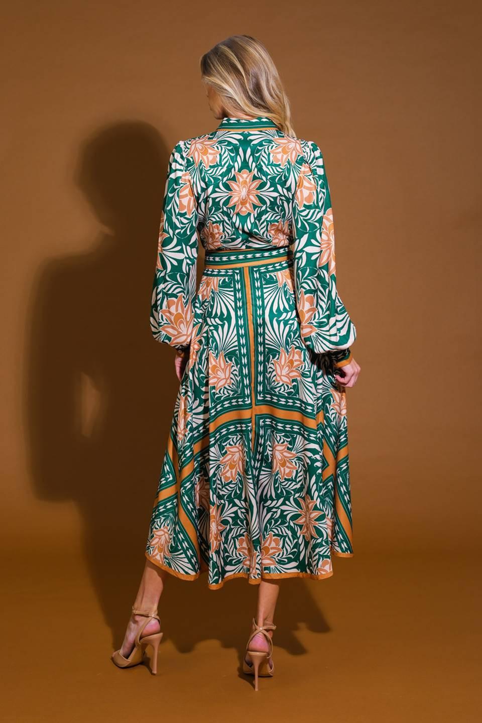 LOVE ESPRESSO WOVEN MIDI DRESS.