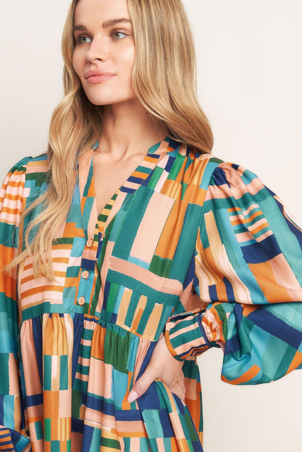 EFFORTLESS SELECTION WOVEN MINI DRESS.
