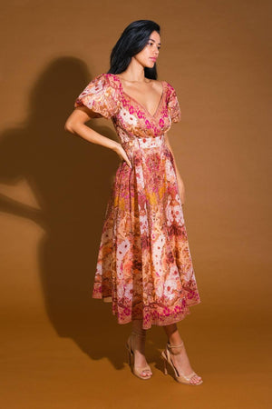FOR GOOD WOVEN MIDI DRESS.