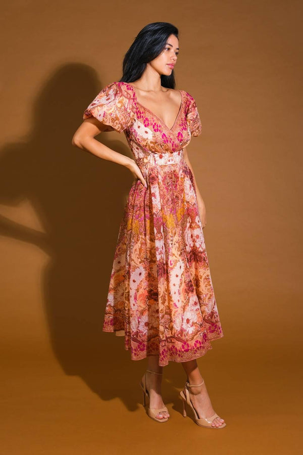 FOR GOOD WOVEN MIDI DRESS.