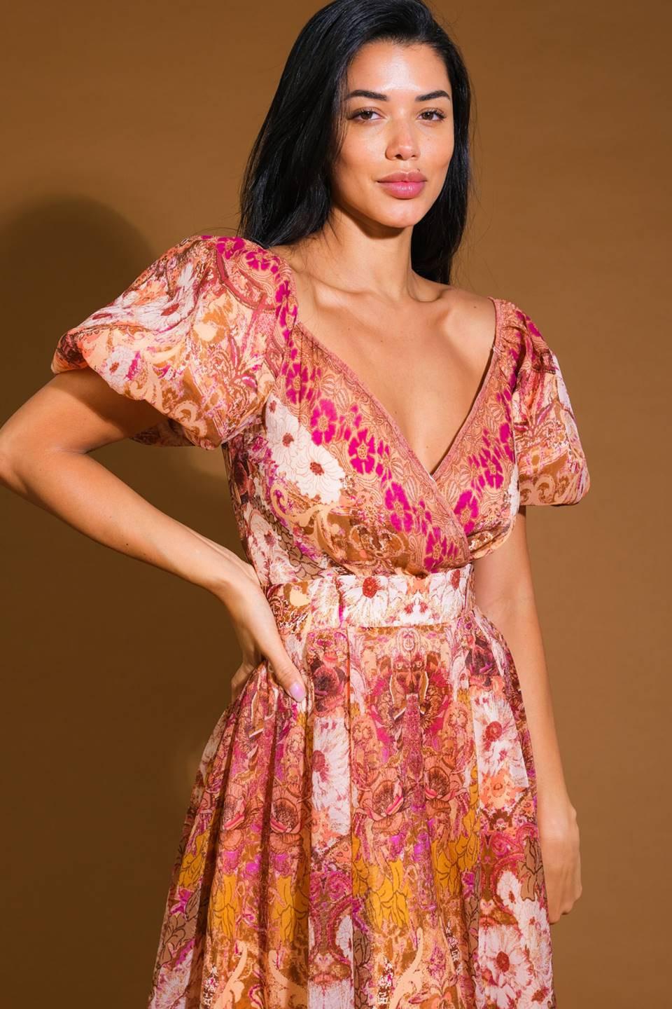 FOR GOOD WOVEN MIDI DRESS.