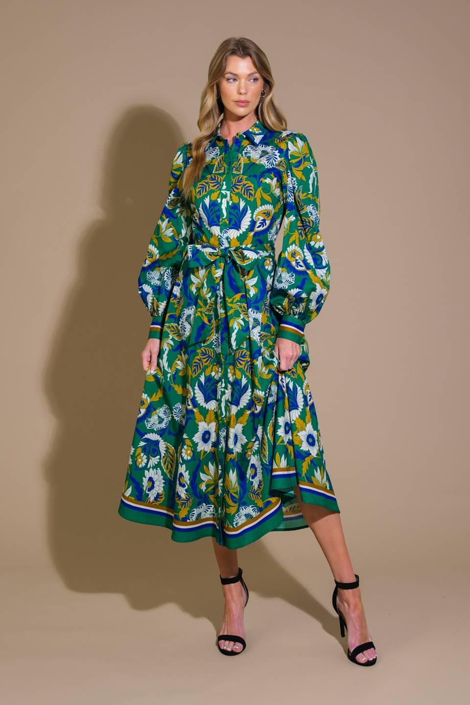 TAKE ME BACK TO SHIRT WOVEN MIDI DRESS.