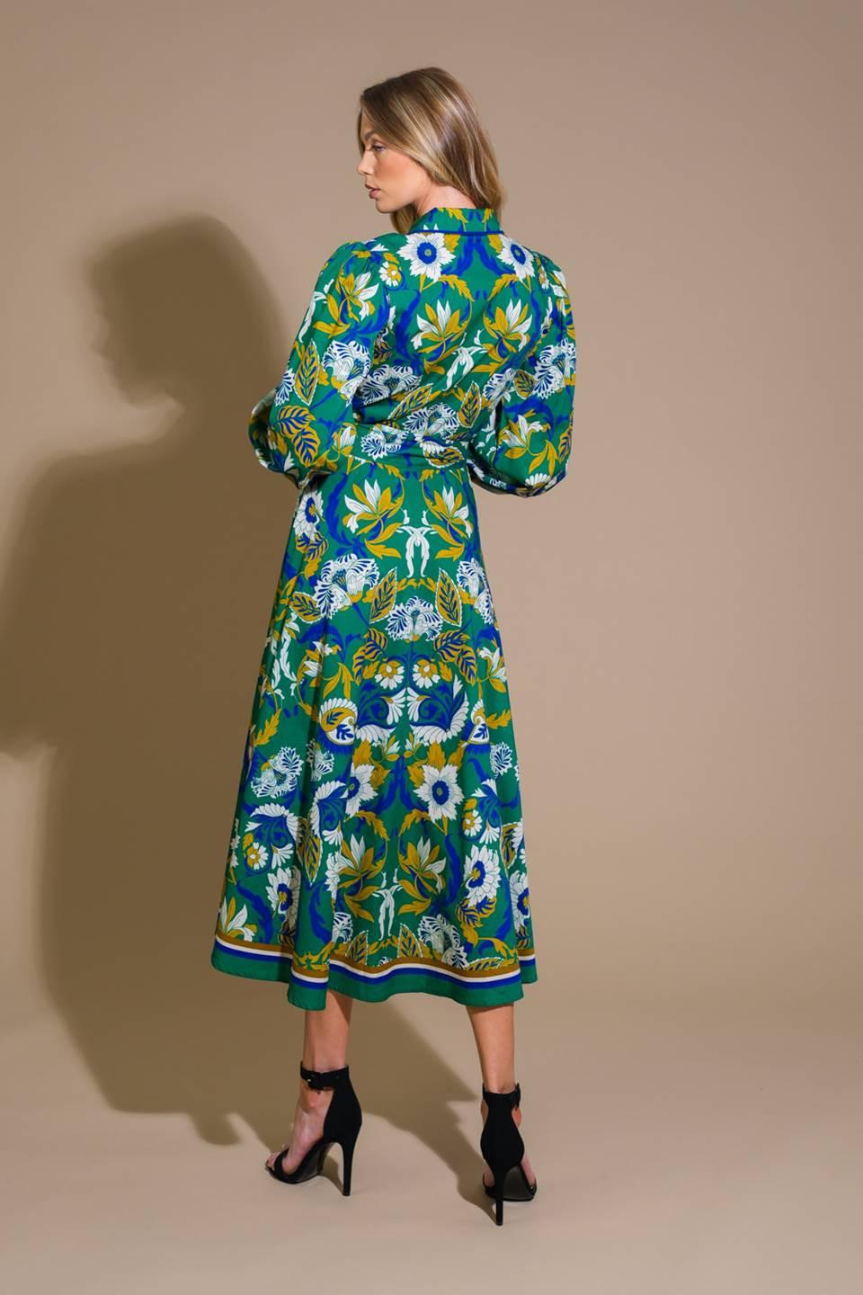 TAKE ME BACK TO SHIRT WOVEN MIDI DRESS.
