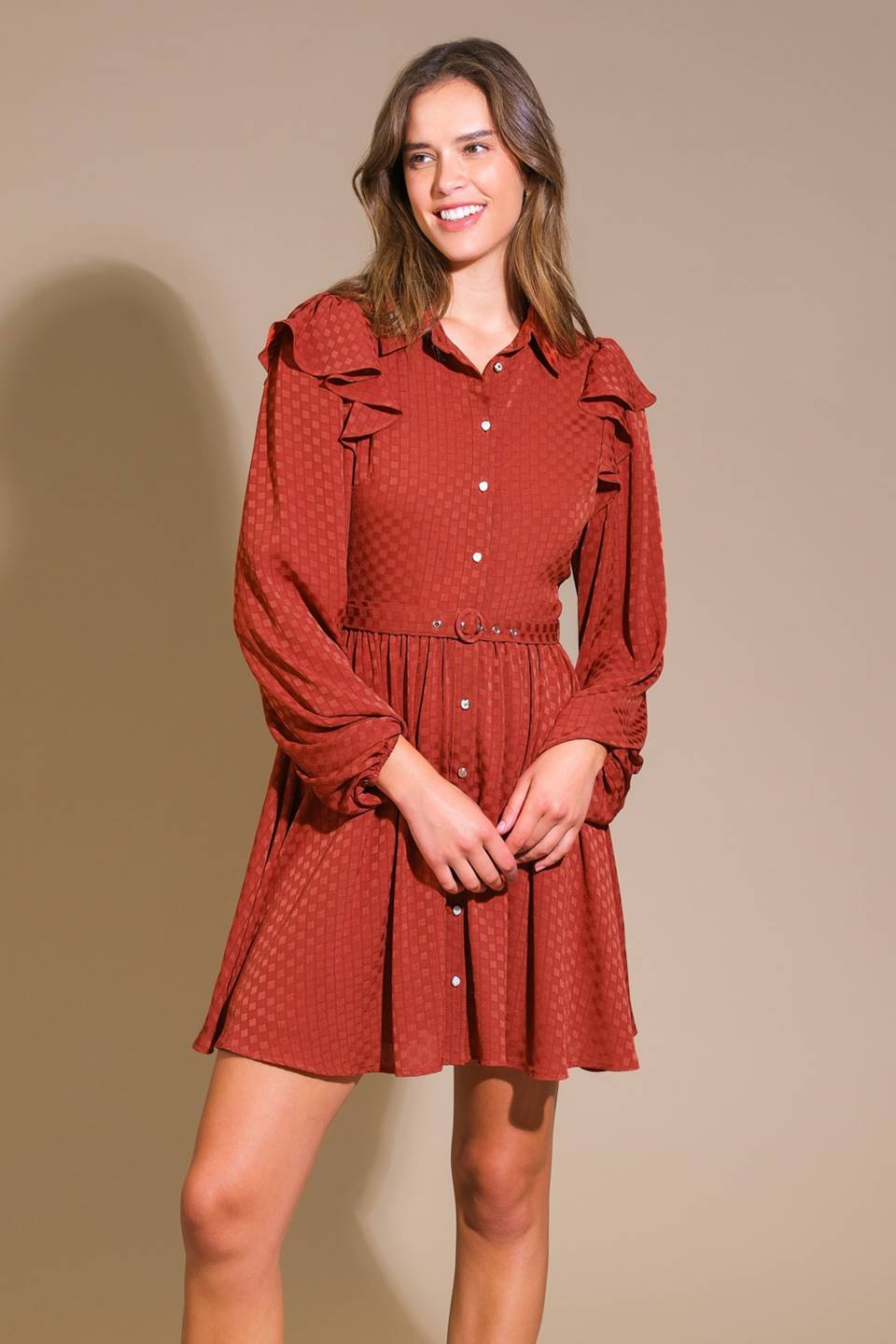 CALL IT LOVE WOVEN MINI DRESS