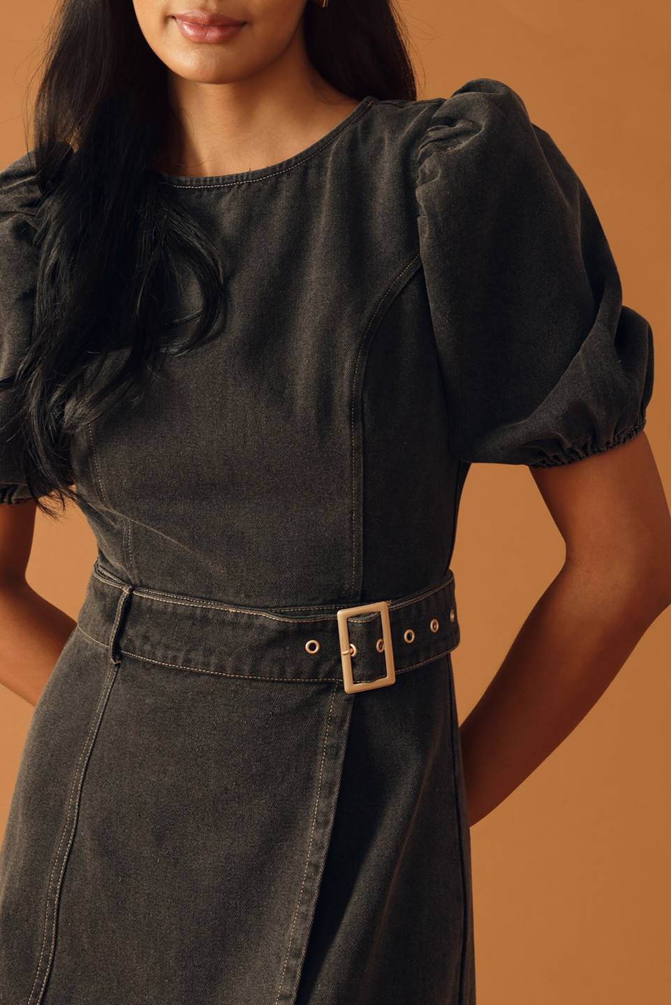 FOR THE DAY DENIM MIDI DRESS