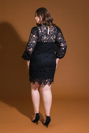 GETTING STARTED WOVEN LACE MINI DRESS.