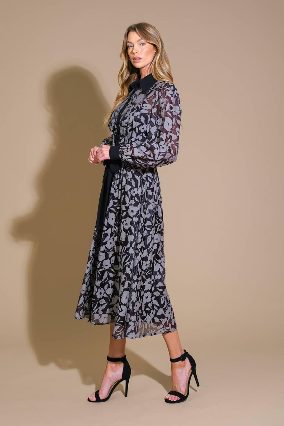 CAPTIVATING ALWAYS JACQUARD MIDI DRESS.