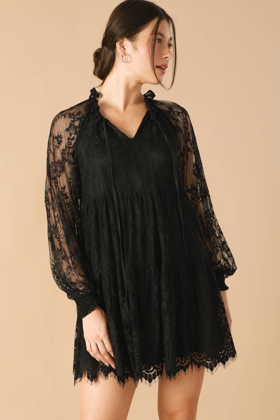 THIS & THAT BLACK WOVEN LACE MINI DRESS l FLYING TOMATO Flying Tomato THIS & THAT BLACK WOVEN LACE MINI DRESS l FLYING TOMATO Flying Tomato
