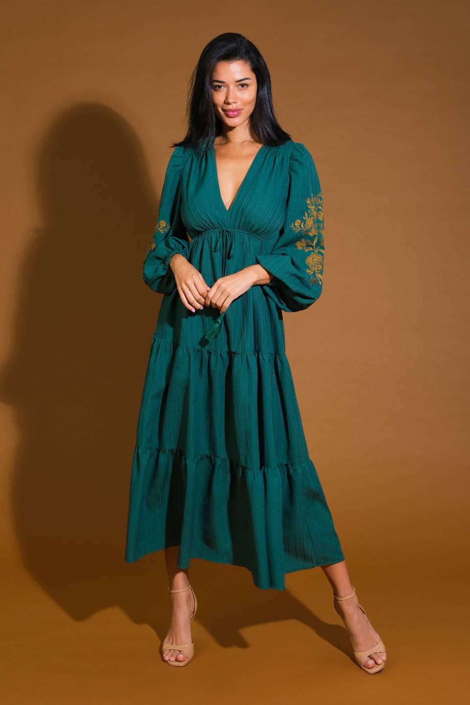 YOUNG LOVE WOVEN MIDI DRESS YOUNG LOVE WOVEN MIDI DRESS
