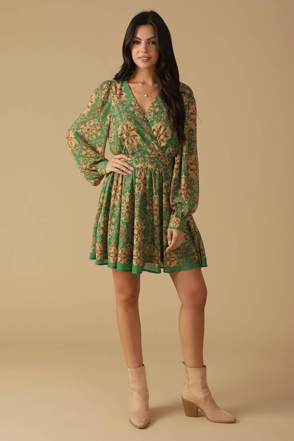 GOT ME WONDERING WOVEN MINI DRESS.