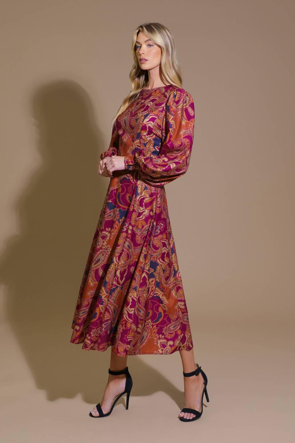 FOREVERMORE WOVEN MIDI DRESS.