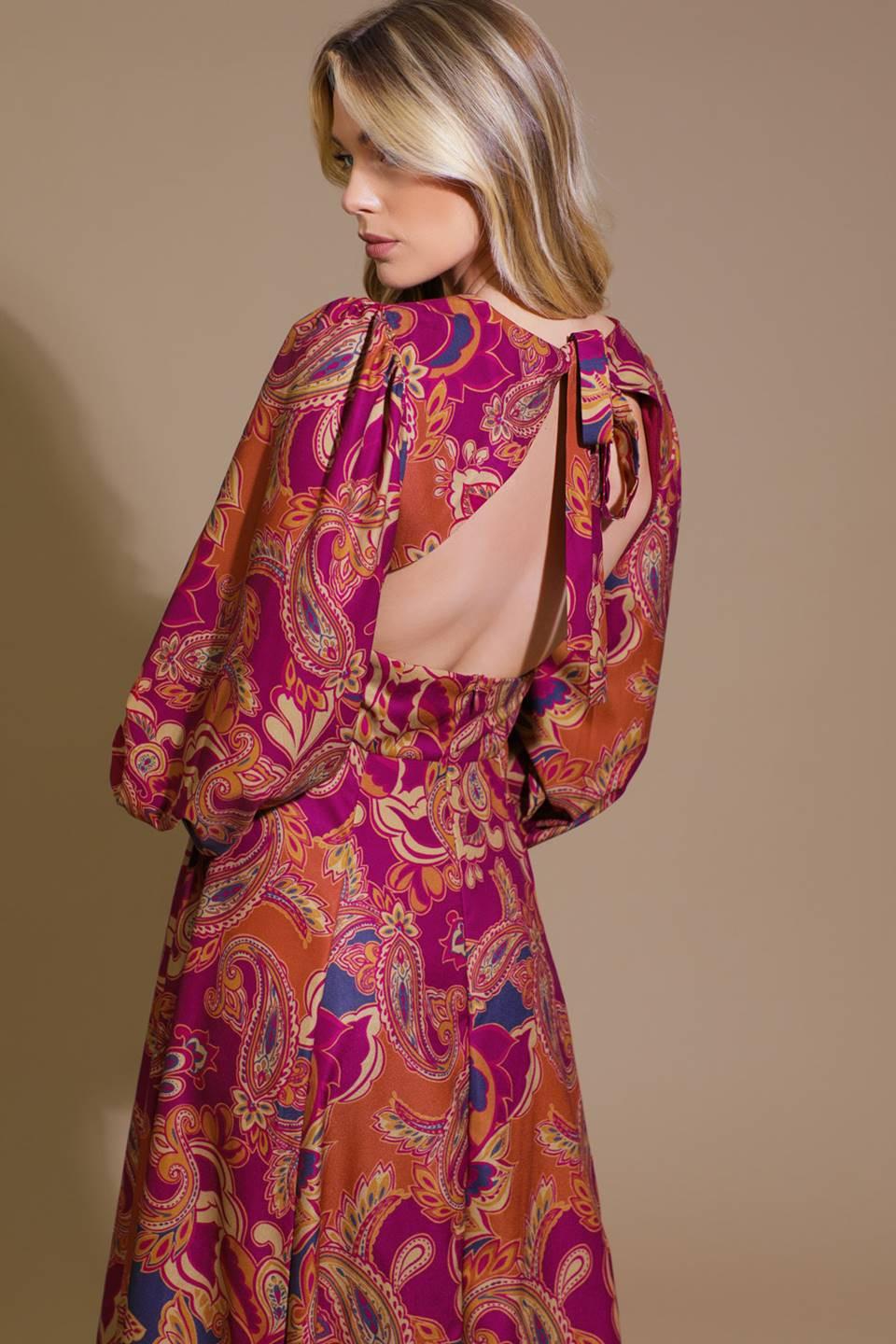 FOREVERMORE WOVEN MIDI DRESS.