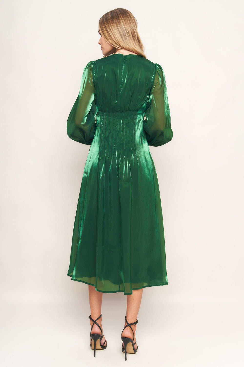VITAL MOMENT WOVEN MIDI DRESS.
