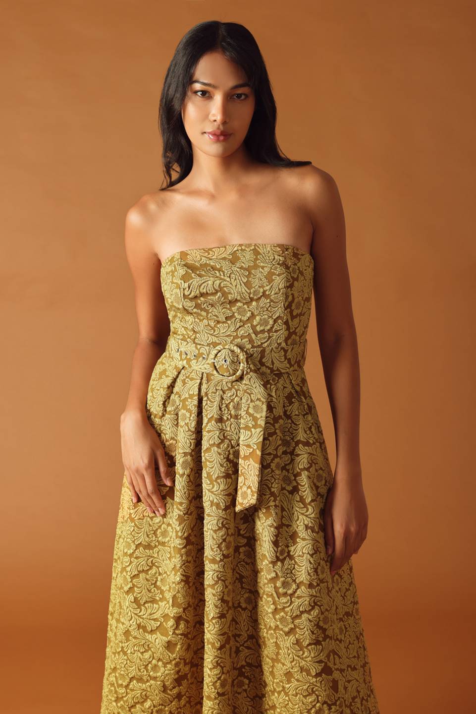 SEARCHING FOR LOVE WOVEN MIDI DRESS