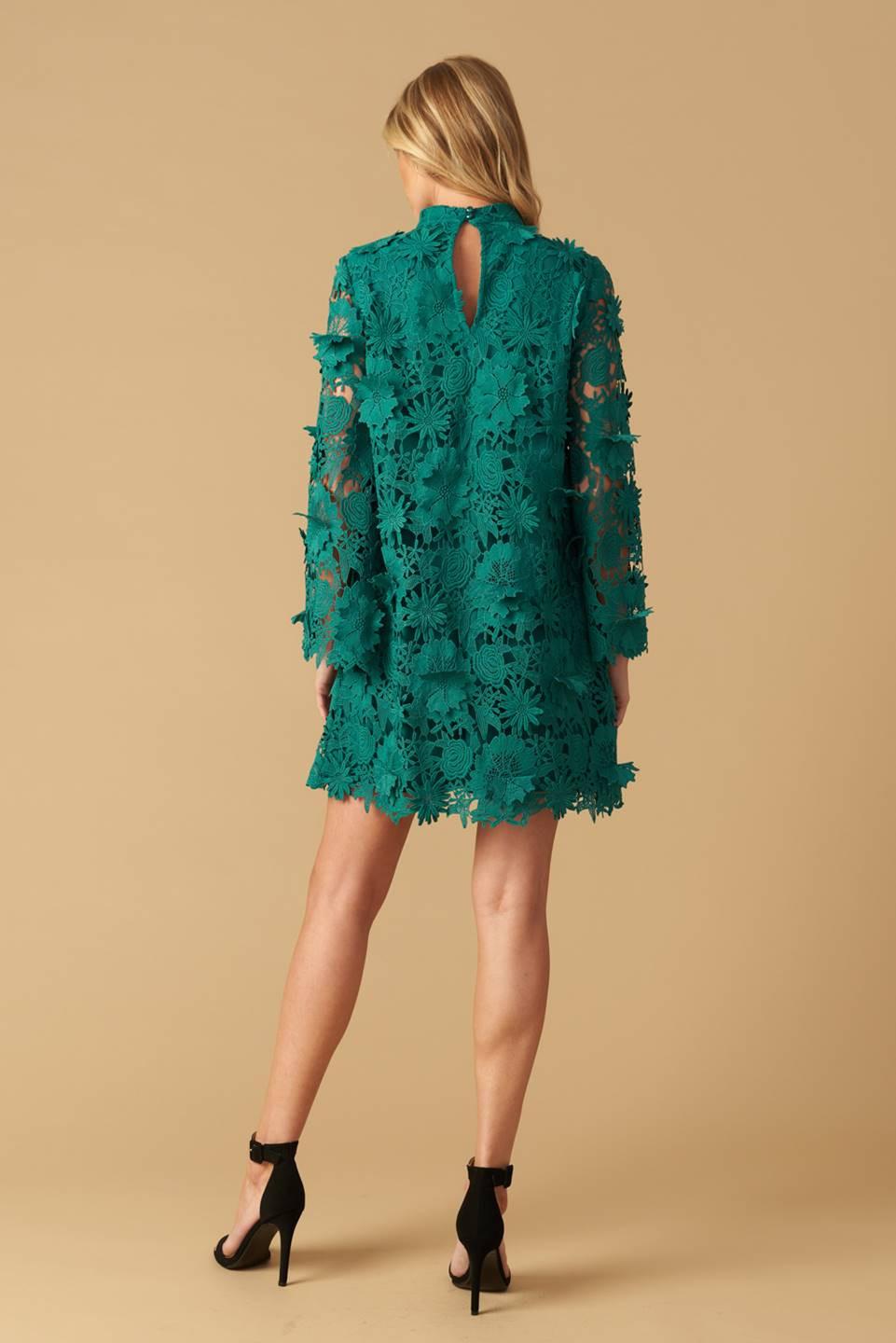 IN THE FLOW WOVEN LACE MINI DRESS.