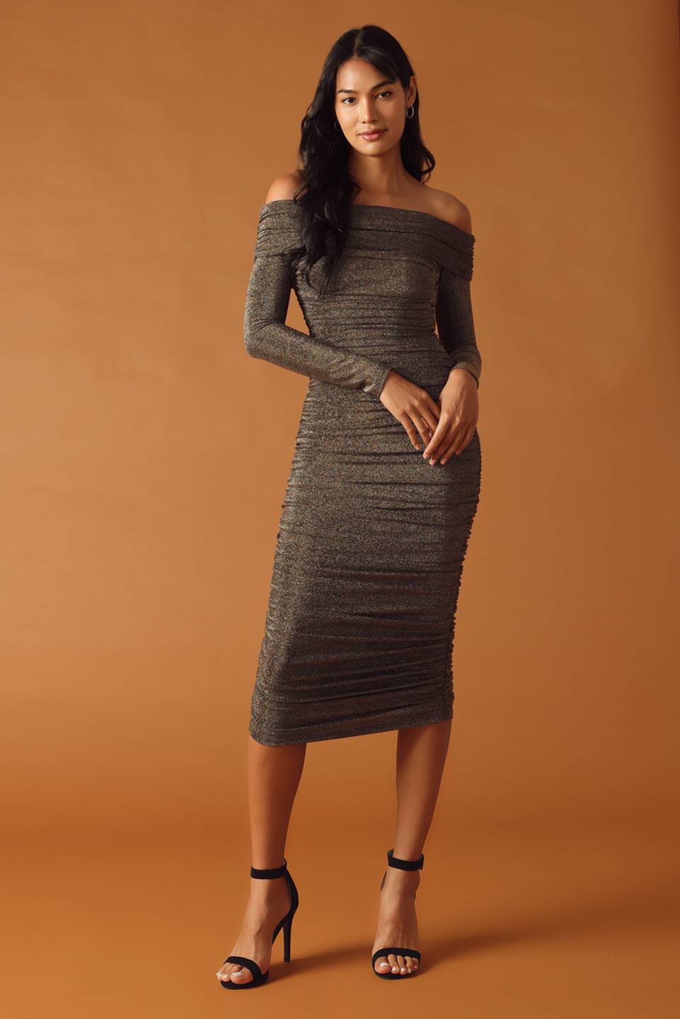 MYSTIC MIRAGE METALLIC MIDI DRESS