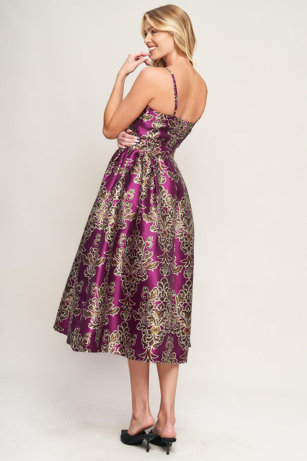 ALONG THE WAY WOVEN MIDI DRESS.