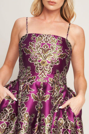 ALONG THE WAY WOVEN MIDI DRESS.