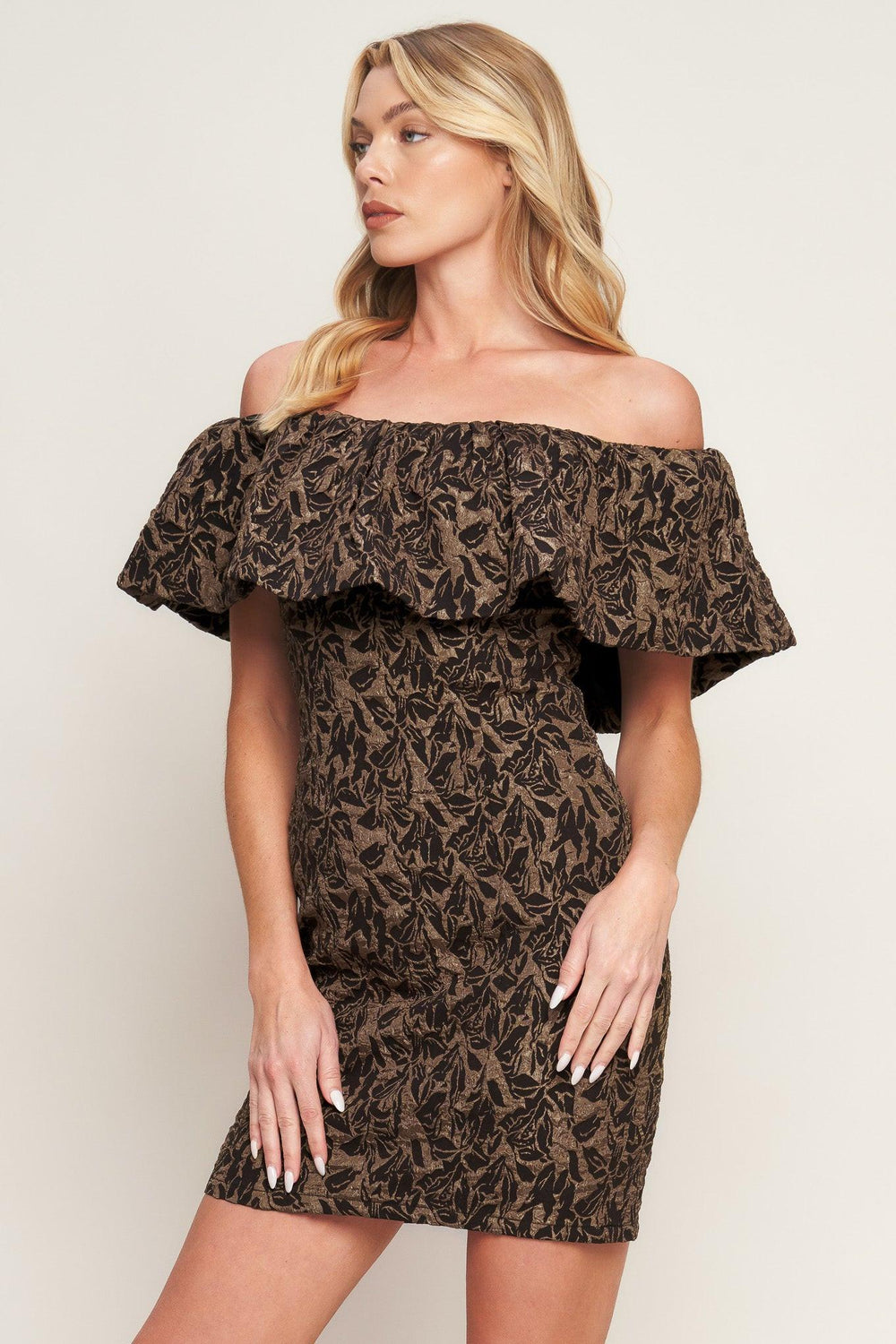 WHEREVER YOU MAY GO WOVEN MINI DRESS.