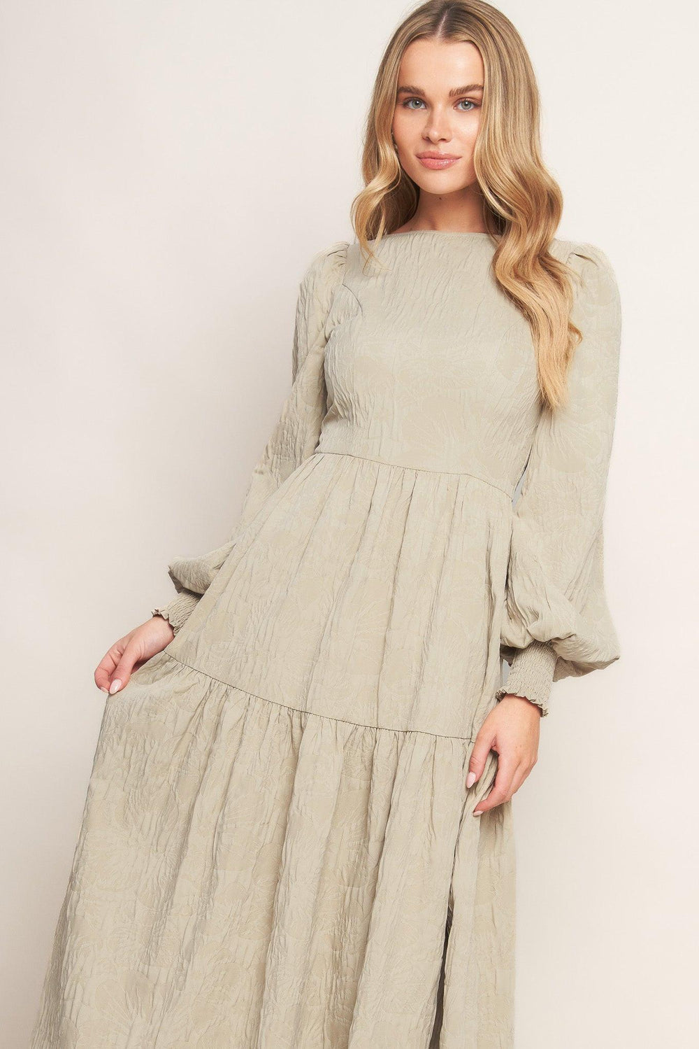 NEBULA NIGHTS WOVEN MIDI DRESS.