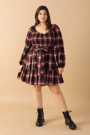 BE WITH YOU WOVEN PLAID MINI DRESS.