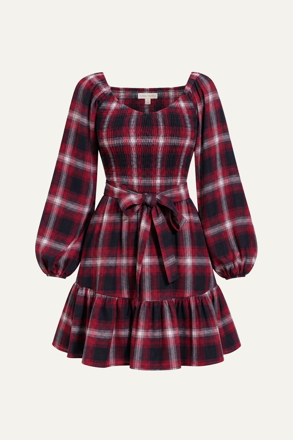 BE WITH YOU WOVEN PLAID MINI DRESS