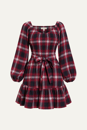 BE WITH YOU WOVEN PLAID MINI DRESS