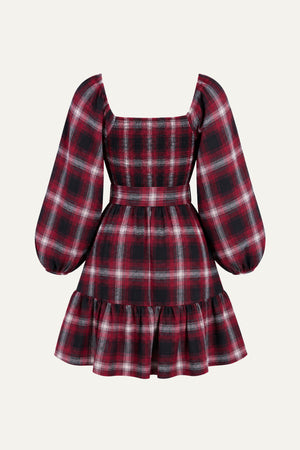 BE WITH YOU WOVEN PLAID MINI DRESS
