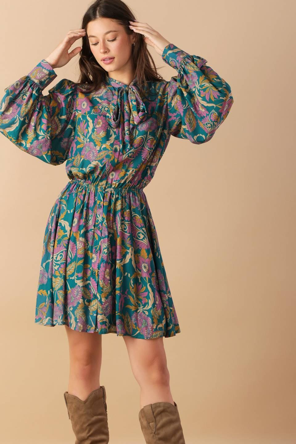 MUCH TO DO WOVEN MINI DRESS.