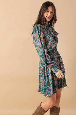 MUCH TO DO WOVEN MINI DRESS.
