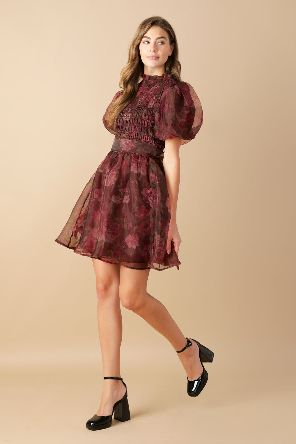 FLITTERING DREAMS WOVEN ORGANZA MINI DRESS