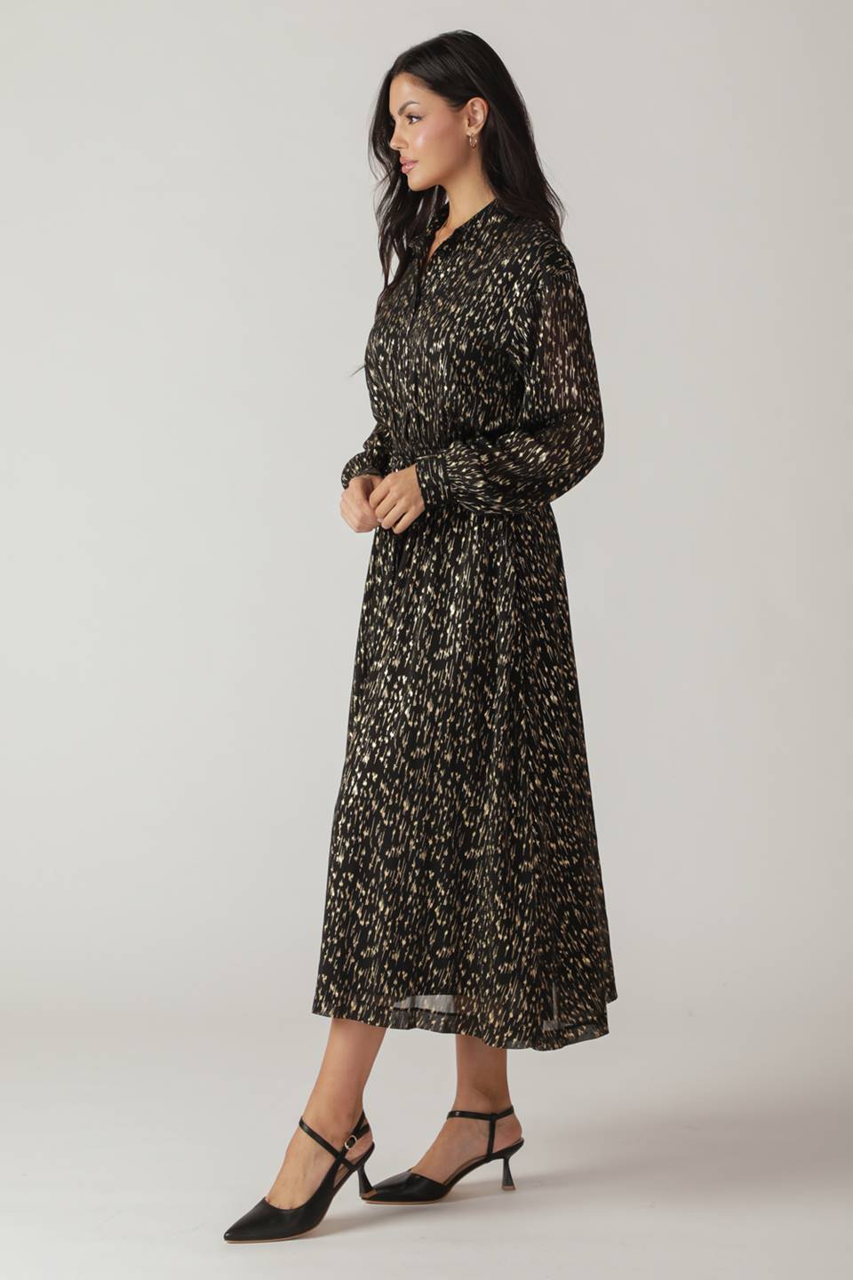 MOSSY MEADOW WOVEN MIDI DRESS