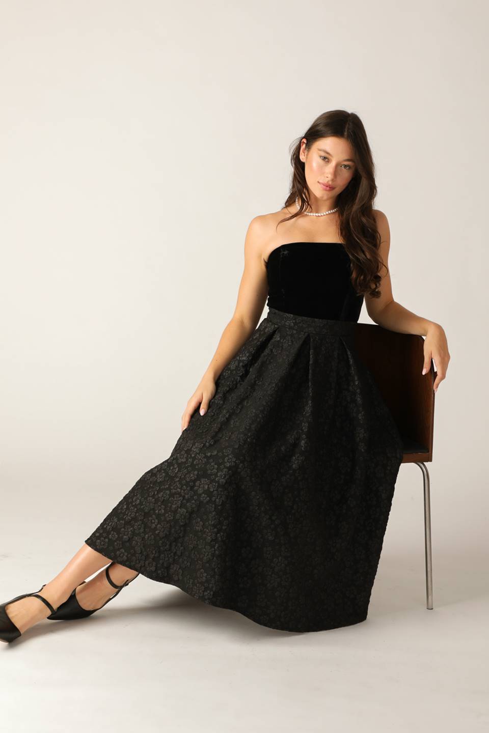 HARMONIOUS VELVET MIDI DRESS