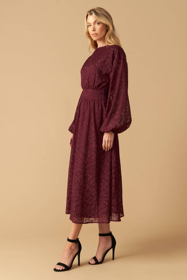 TOO GOOD TO BE TRUE WOVEN MIDI DRESS.