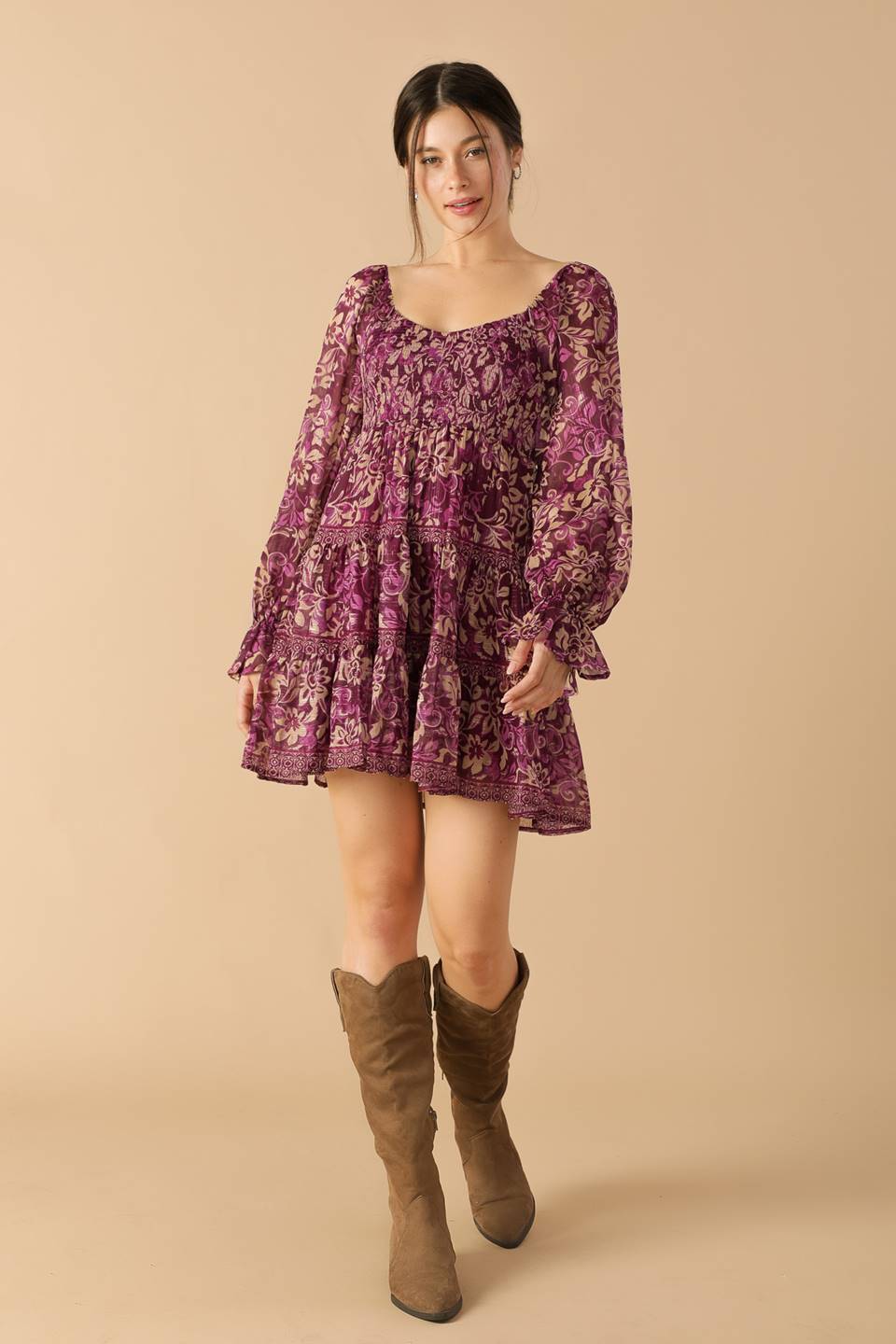 SERENE RADIANCE WOVEN MINI DRESS