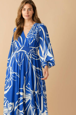 DANCING DEWDROPS WOVEN MAXI DRESS.