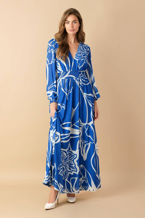 DANCING DEWDROPS WOVEN MAXI DRESS.