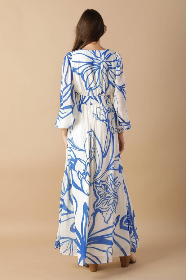 DANCING DEWDROPS WOVEN MAXI DRESS.