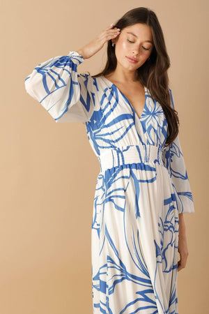 DANCING DEWDROPS WOVEN MAXI DRESS.