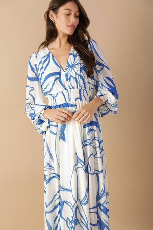 DANCING DEWDROPS WOVEN MAXI DRESS.
