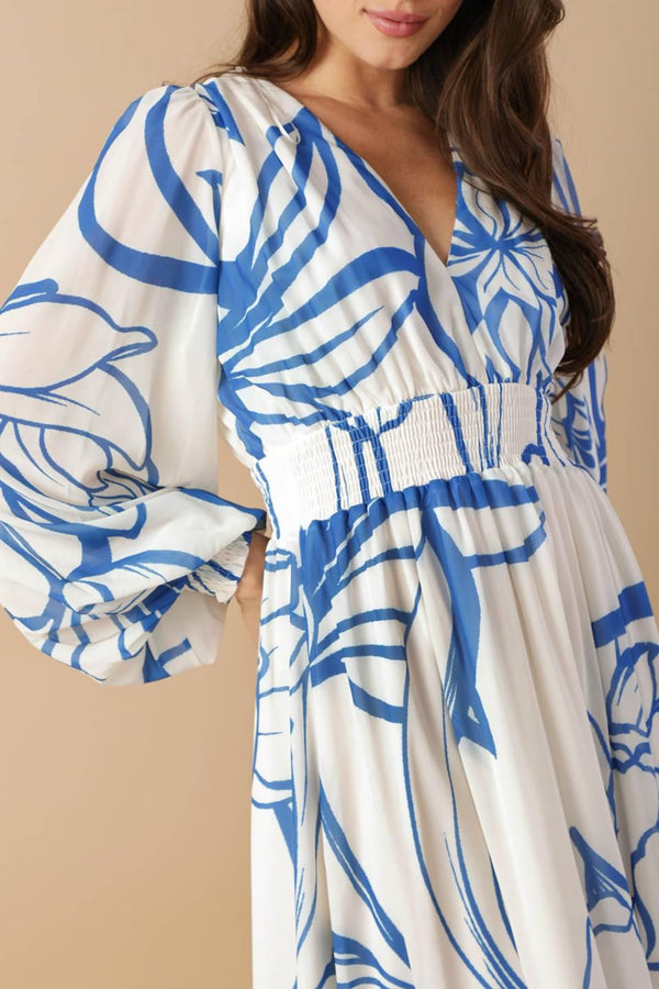 DANCING DEWDROPS WOVEN MAXI DRESS.