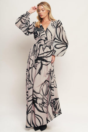 DANCING DEWDROPS WOVEN MAXI DRESS.