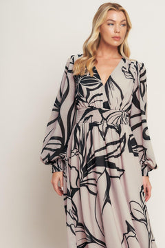 DANCING DEWDROPS WOVEN MAXI DRESS.