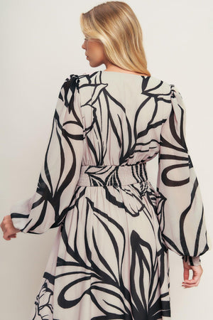 DANCING DEWDROPS WOVEN MAXI DRESS.