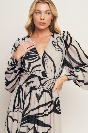 DANCING DEWDROPS WOVEN MAXI DRESS.