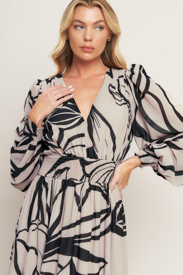 DANCING DEWDROPS WOVEN MAXI DRESS.