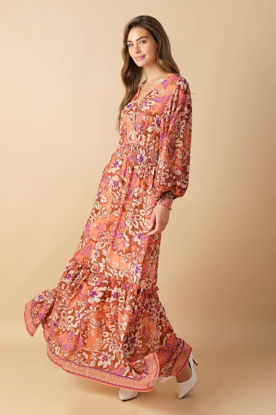 WHISPERING WILLOWS WOVEN MAXI DRESS.