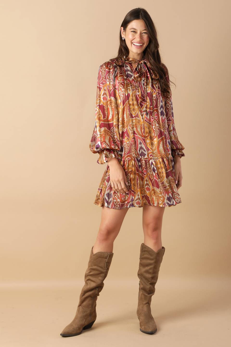 COOL EMBRACE WOVEN MINI DRESS