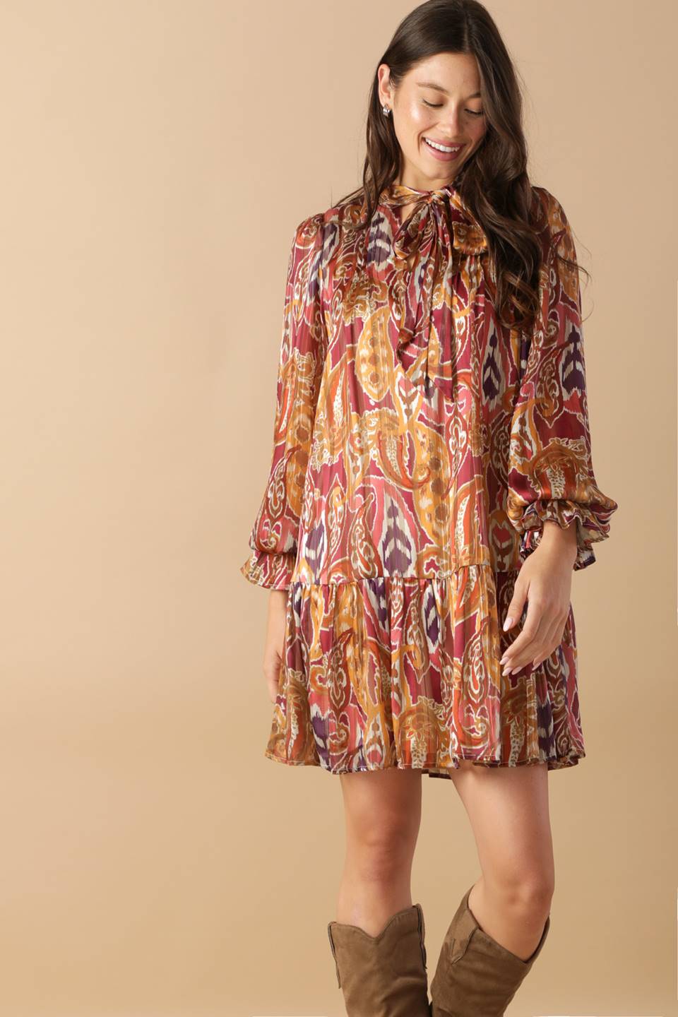 COOL EMBRACE WOVEN MINI DRESS