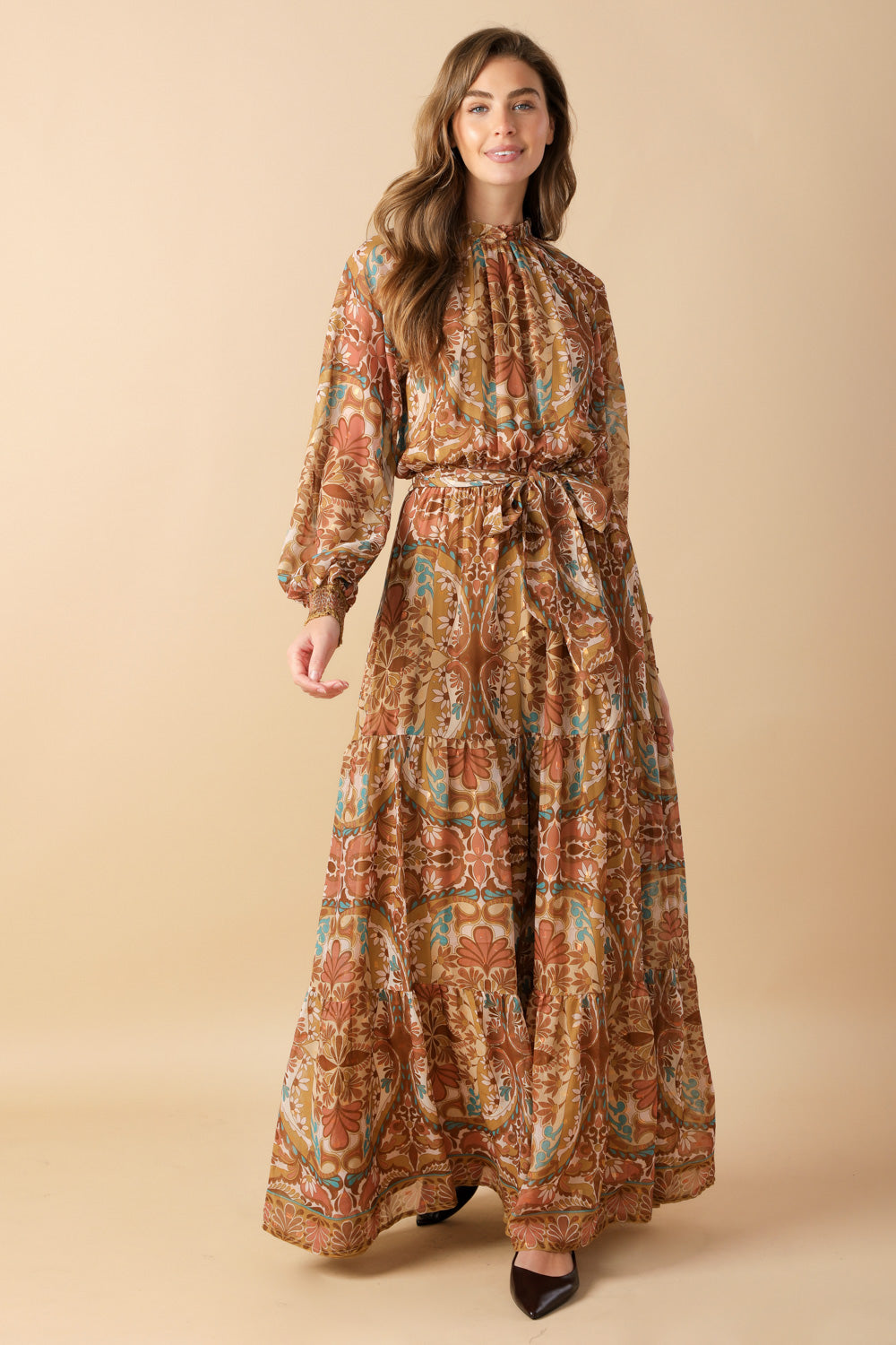 TIMELESS TAPESTRY WOVEN MAXI DRESS